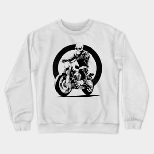 a skull rider on a motorbike Crewneck Sweatshirt